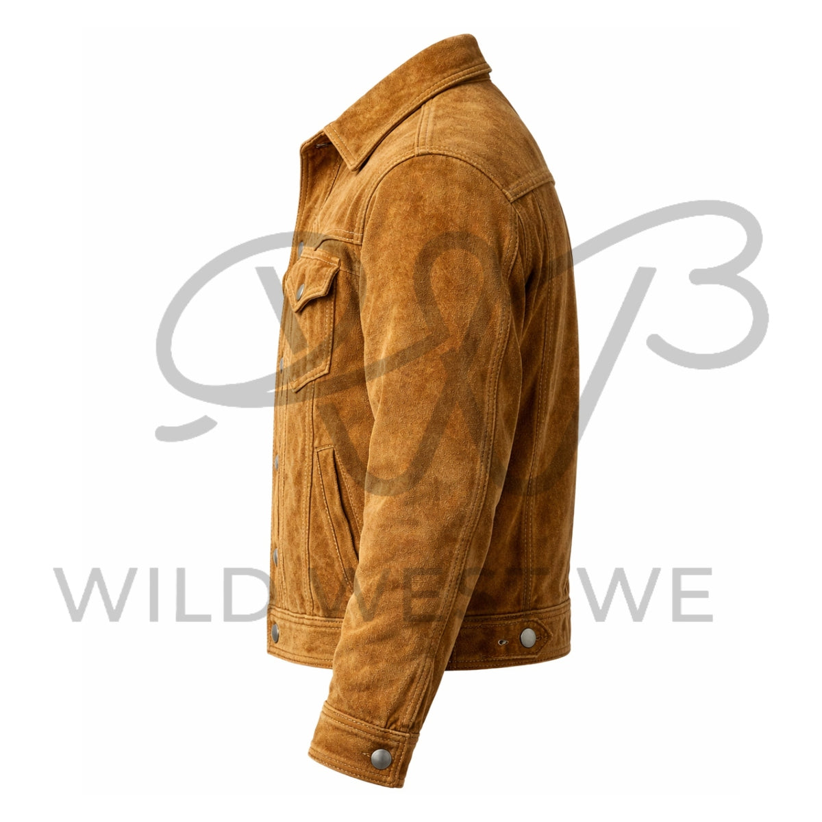 Men’s Tan Suede Western Leather Jacket