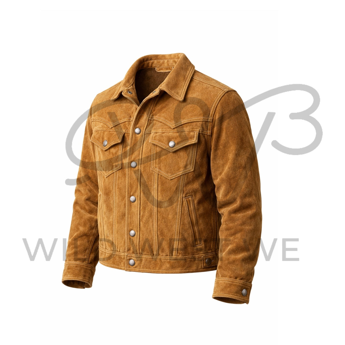Men’s Tan Suede Western Leather Jacket