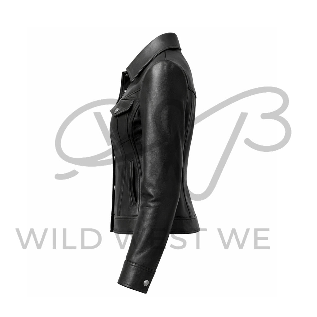 Women’s Black Western Tailored Leather Jacket