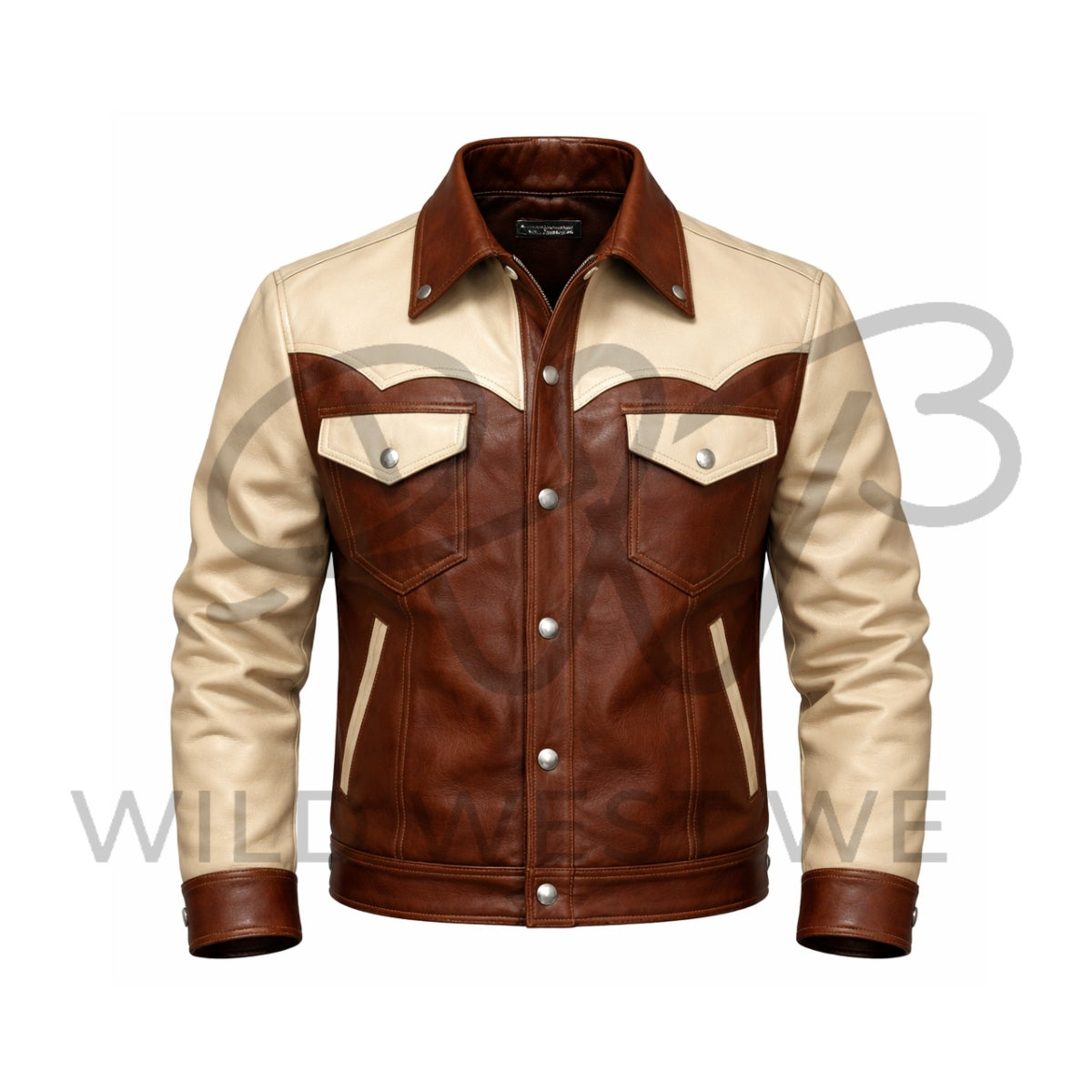 Men’s Two-Tone Western Leather Jacket 