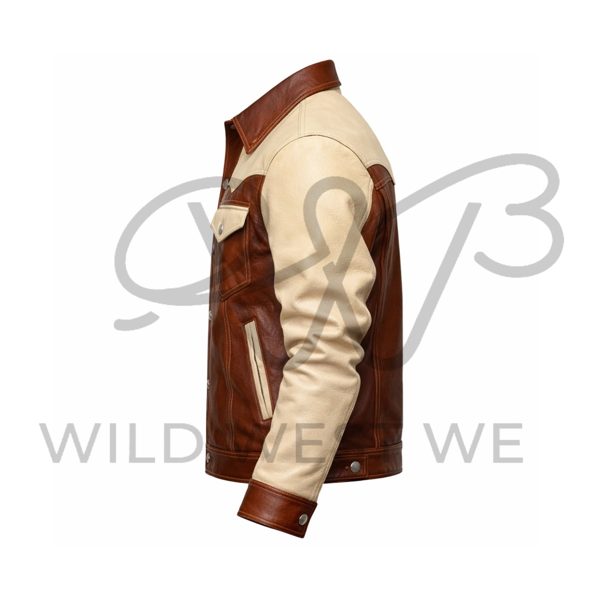 Men’s Two-Tone Western Leather Jacket 