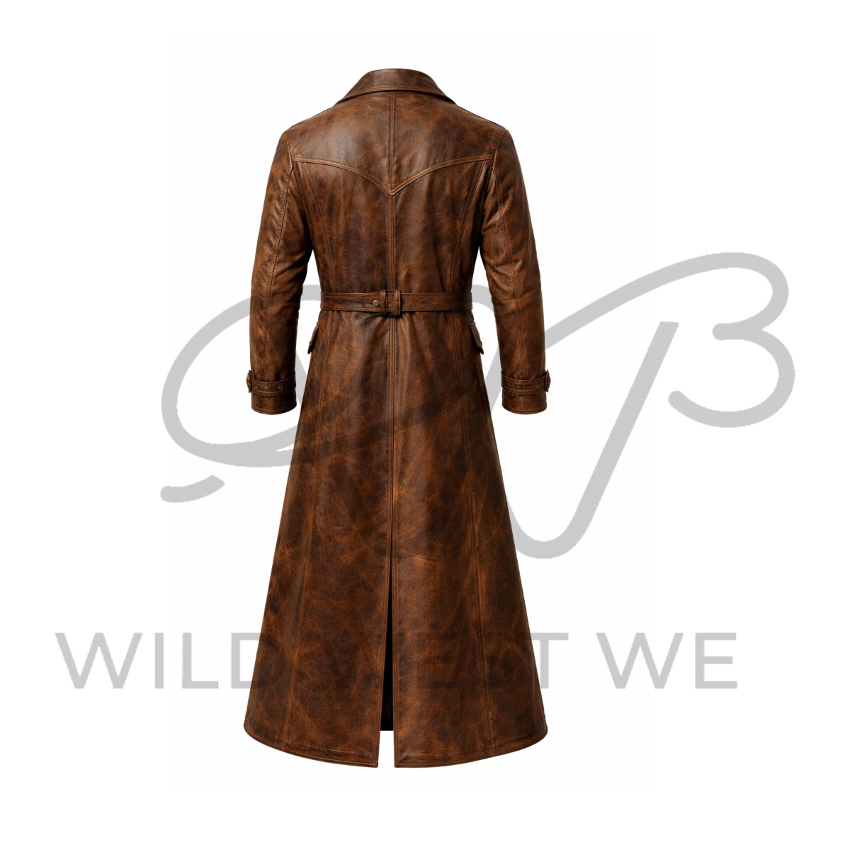 Men’s Vintage Western Leather Duster Coat
