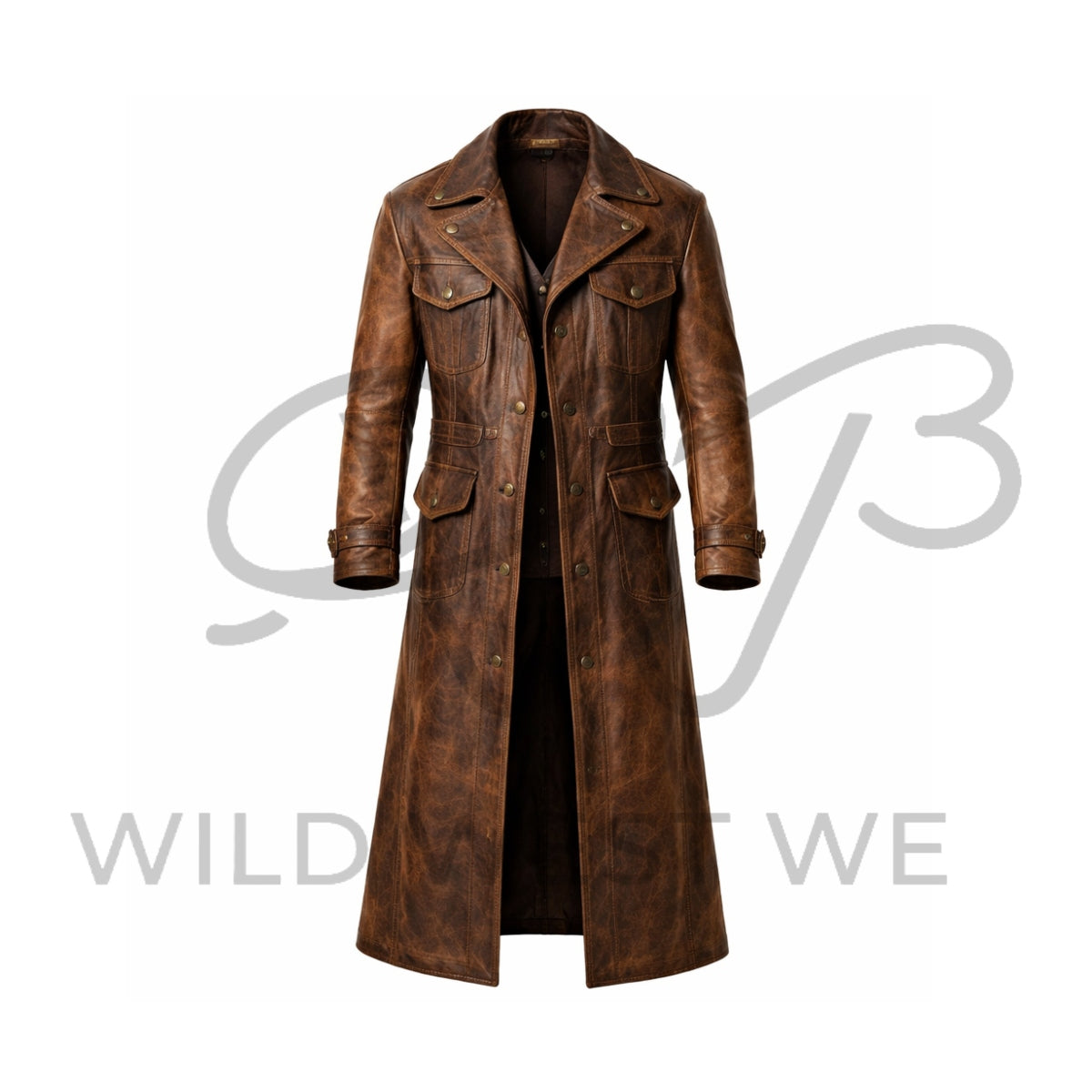 Men’s Vintage Western Leather Duster Coat