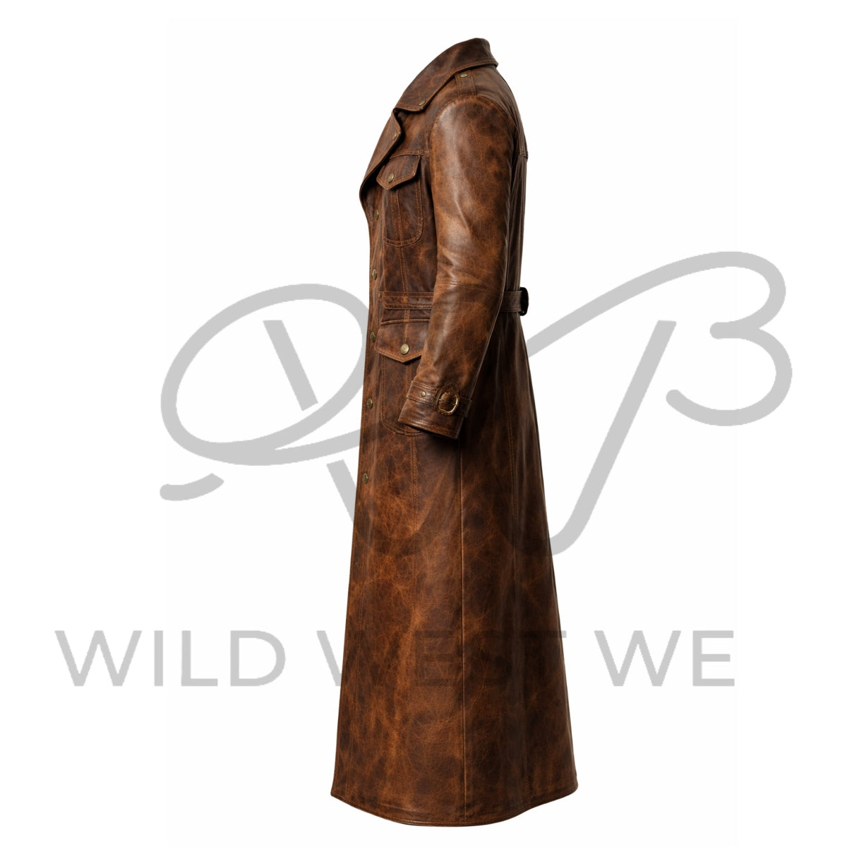 Men’s Vintage Western Leather Duster Coat
