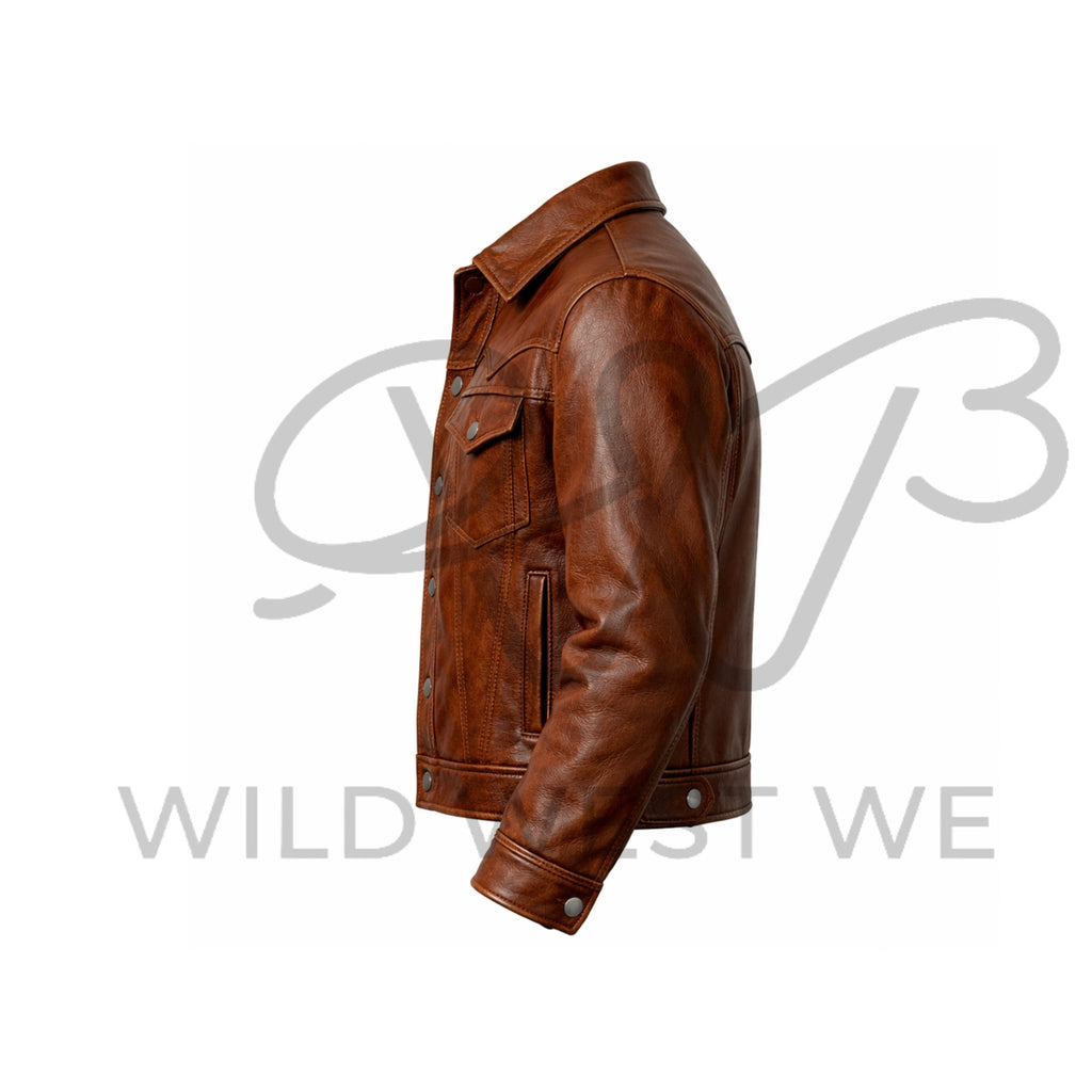 Men’s Classic Western Yoke Leather Jacket