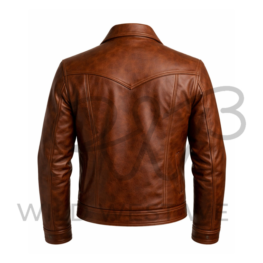 Men’s Brown Western Leather Jacket