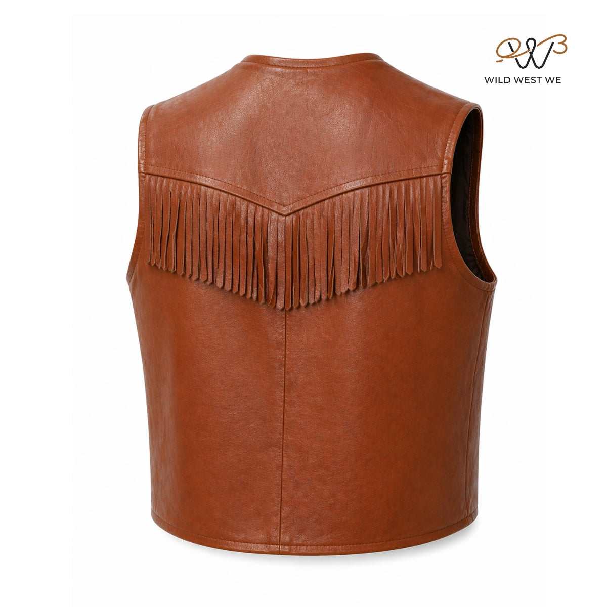 Men’s Brown Western Fringe Leather Vest