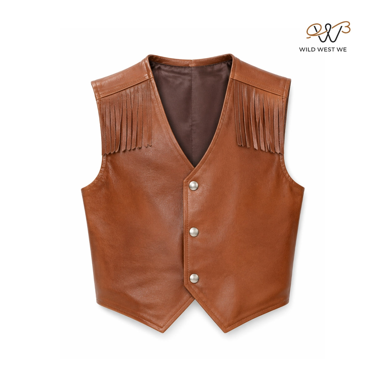 Men’s Brown Western Fringe Leather Vest
