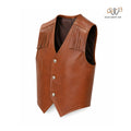 Men’s Brown Western Fringe Leather Vest
