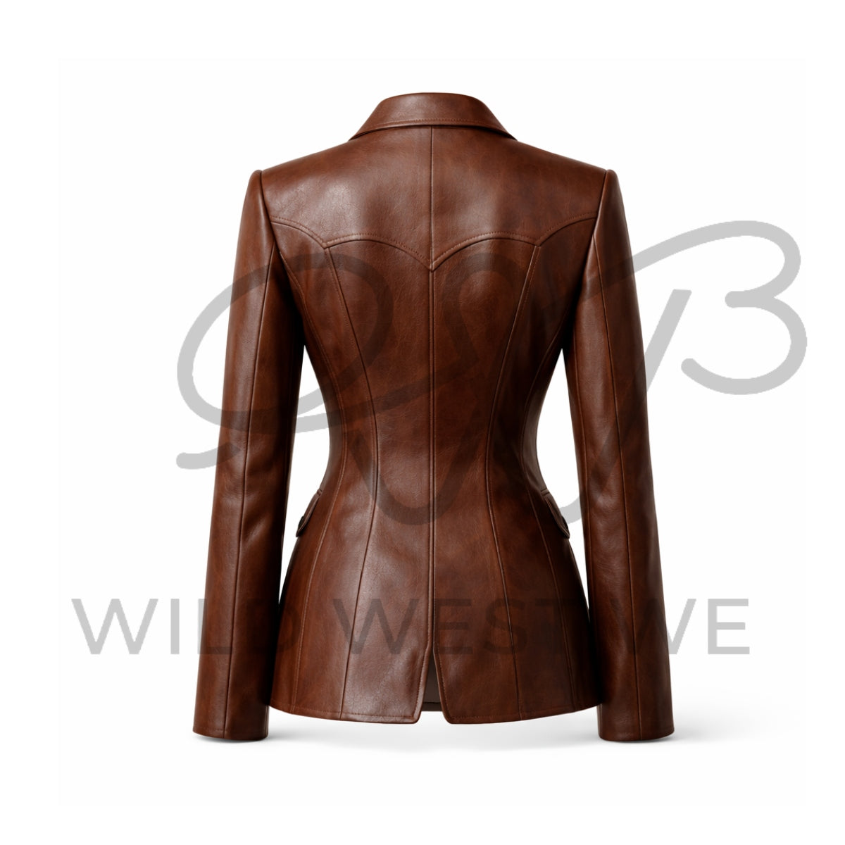 Women’s Brown Western Leather Blazer