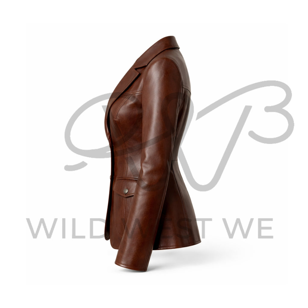 Women’s Brown Western Leather Blazer