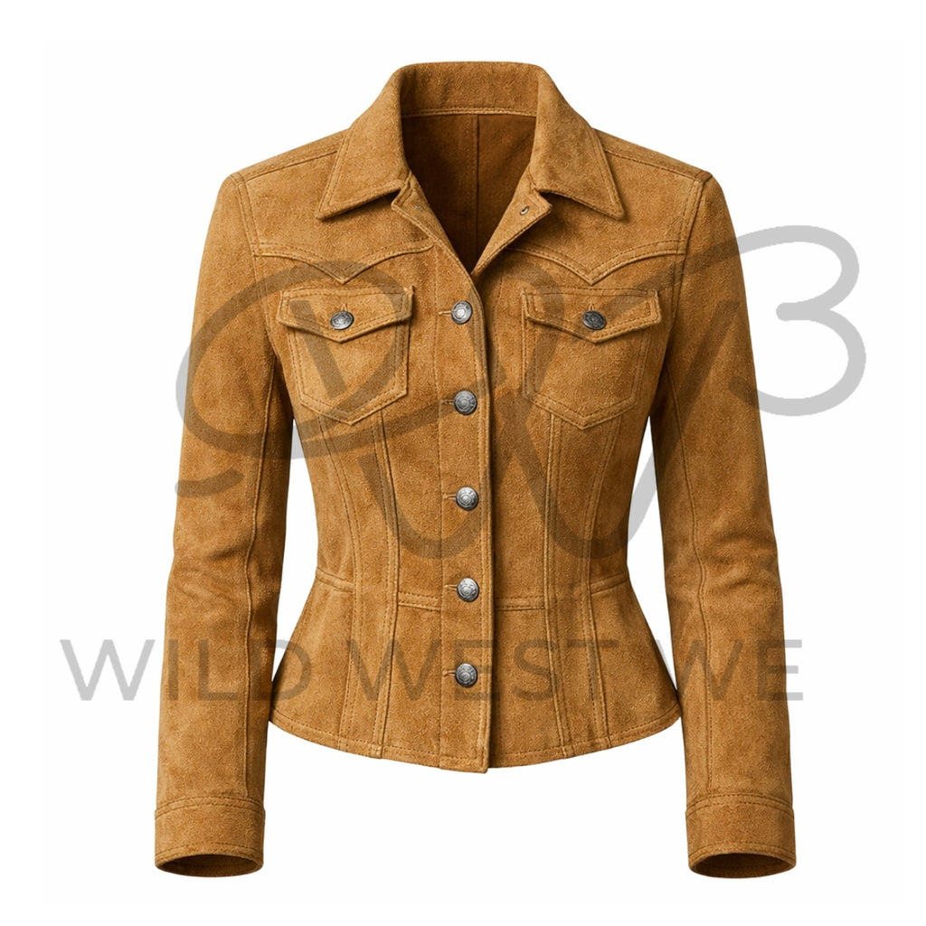 Women’s Tan Suede Western Leather Jacket