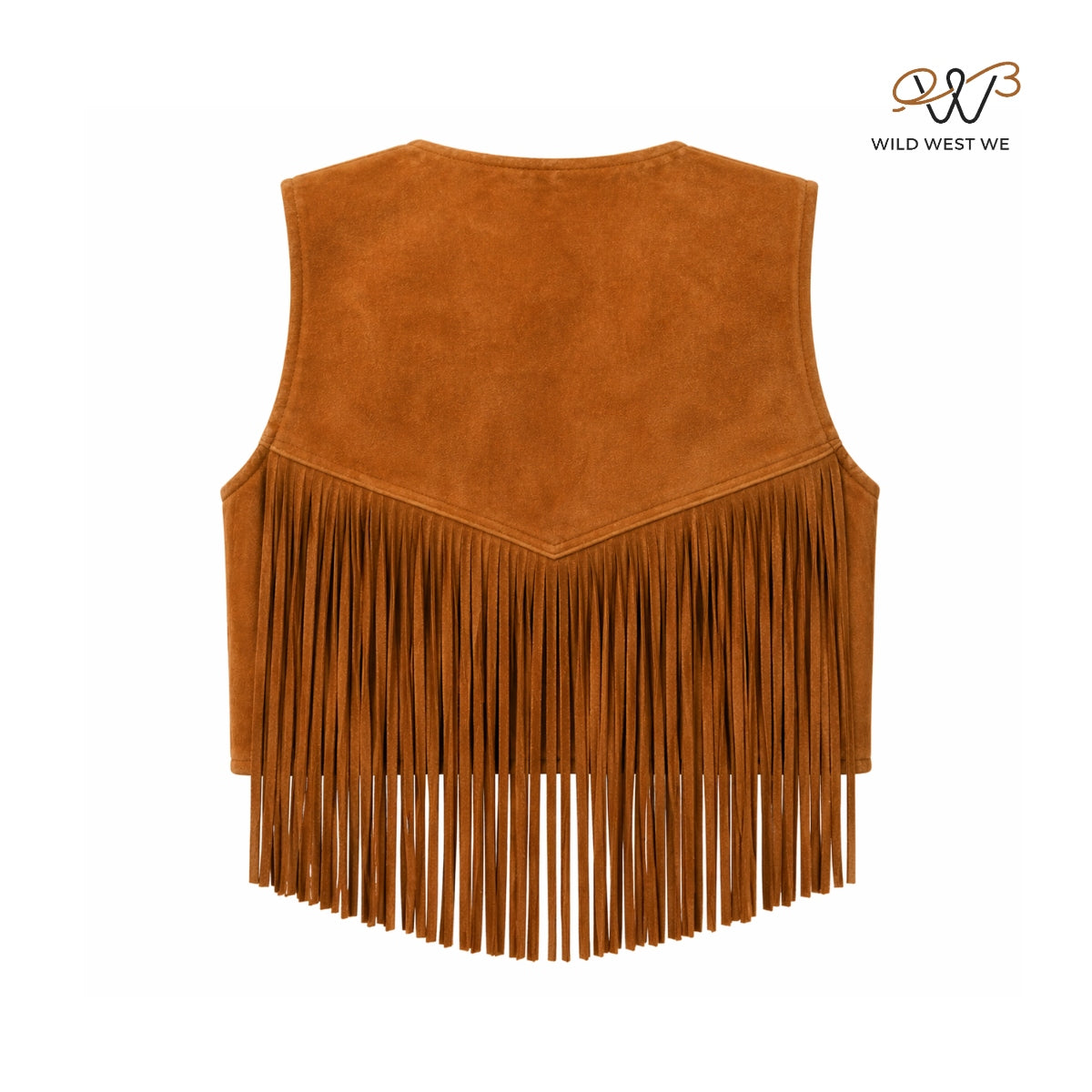 Men’s Cropped Western Suede Fringe Vest with Concho Detail
