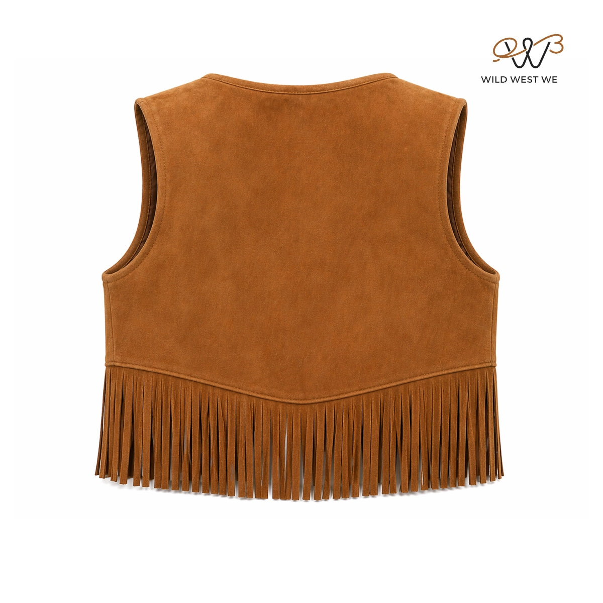 Men’s Cropped Western Suede Fringe Vest
