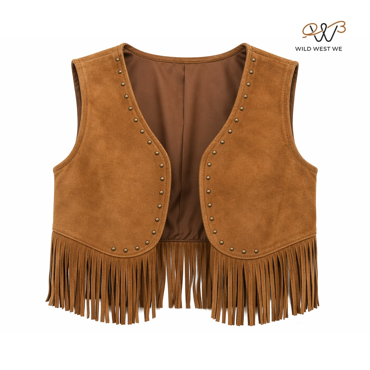 Men’s Cropped Western Suede Fringe Vest
