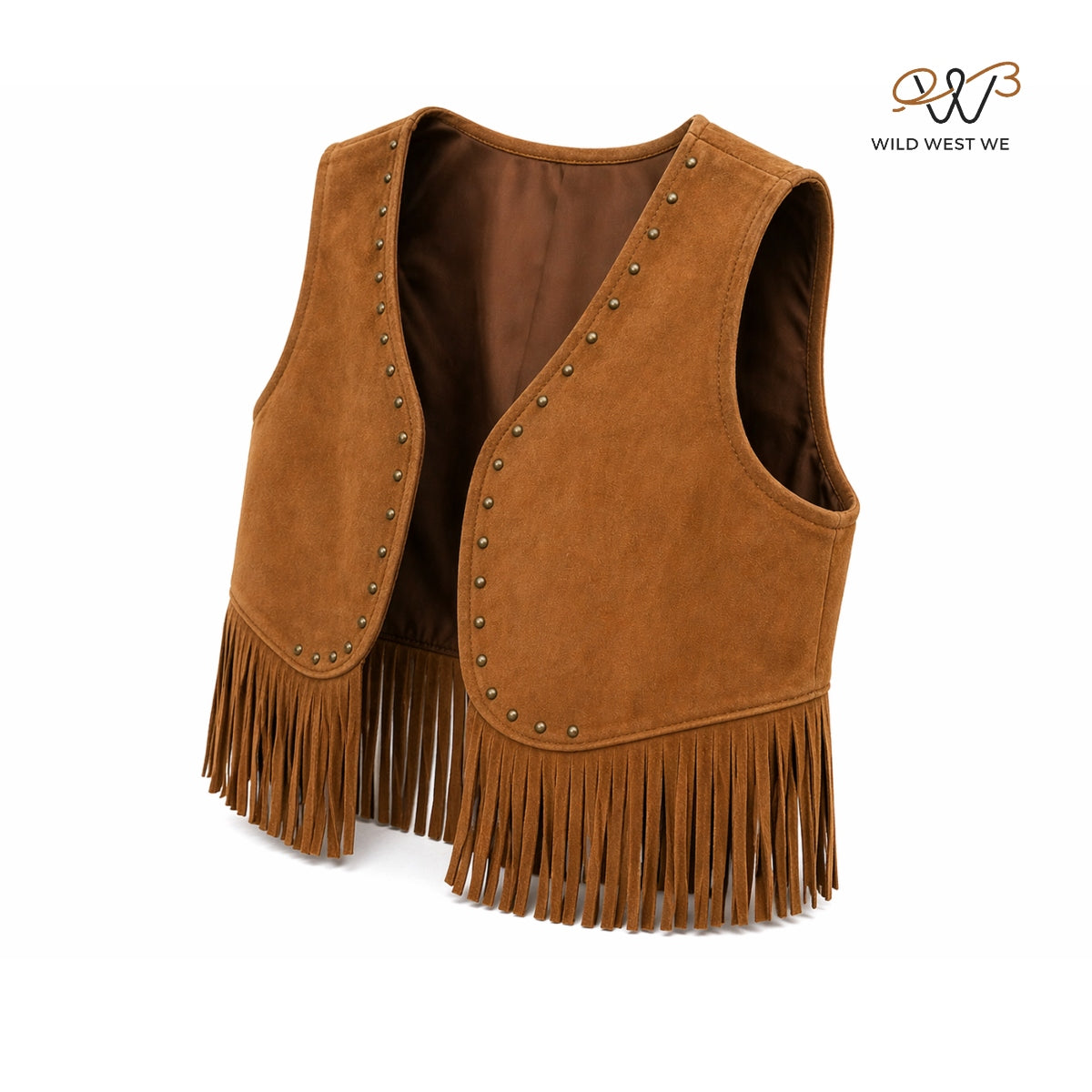 Men’s Cropped Western Suede Fringe Vest