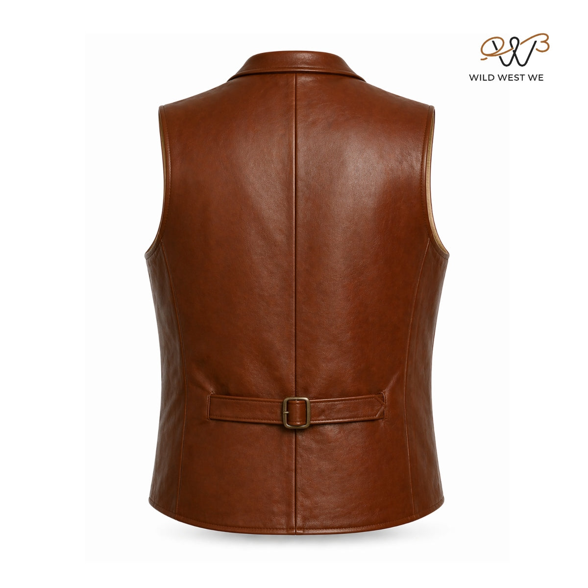 Men’s Classic Brown Leather Vest Tailored Fit