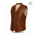 Men’s Classic Brown Leather Vest Tailored Fit
