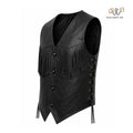 Men’s Black Western Fringe Leather Vest