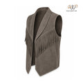 Men’s Western Suede Fringe Leather Vest