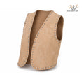 Women’s Beige Suede Leather Studded Vest