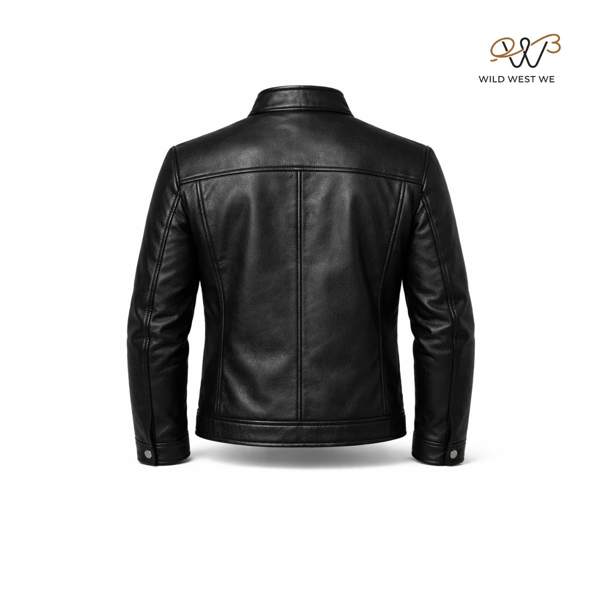 Men’s Black Quilted Panel Leather Jacket