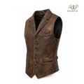 Men’s Vintage Brown Western Leather Vest