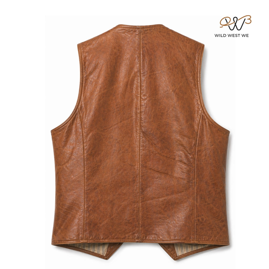 Men’s Classic Vintage Brown Leather Vest