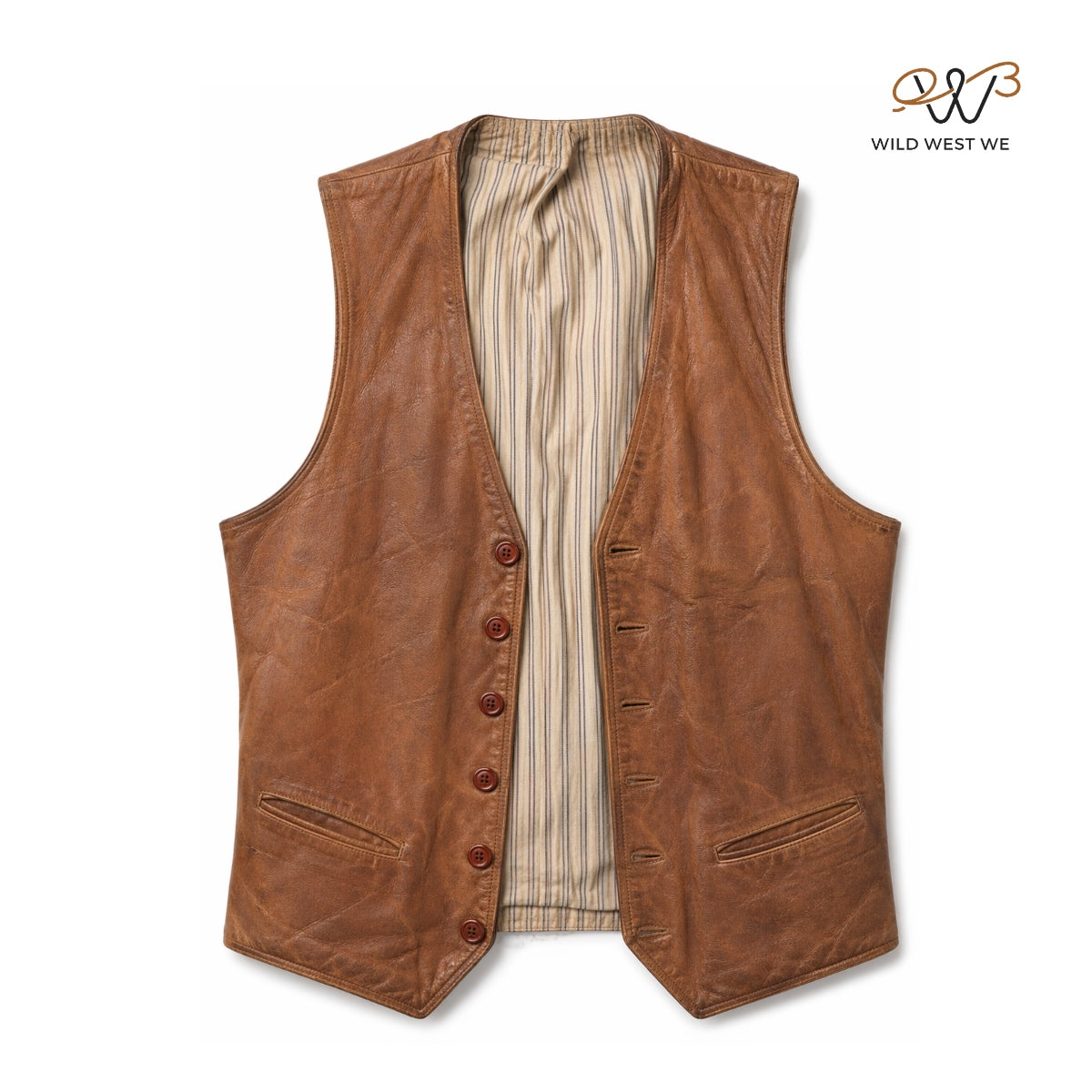 Men’s Classic Vintage Brown Leather Vest