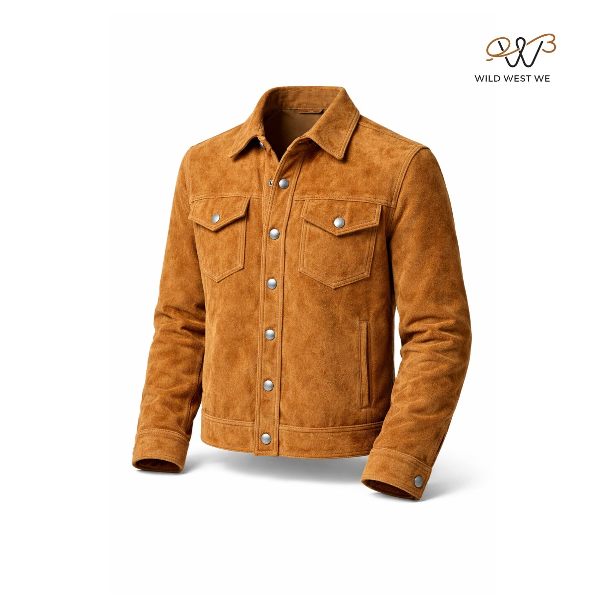 Men’s Tan Suede Western Trucker Jacket